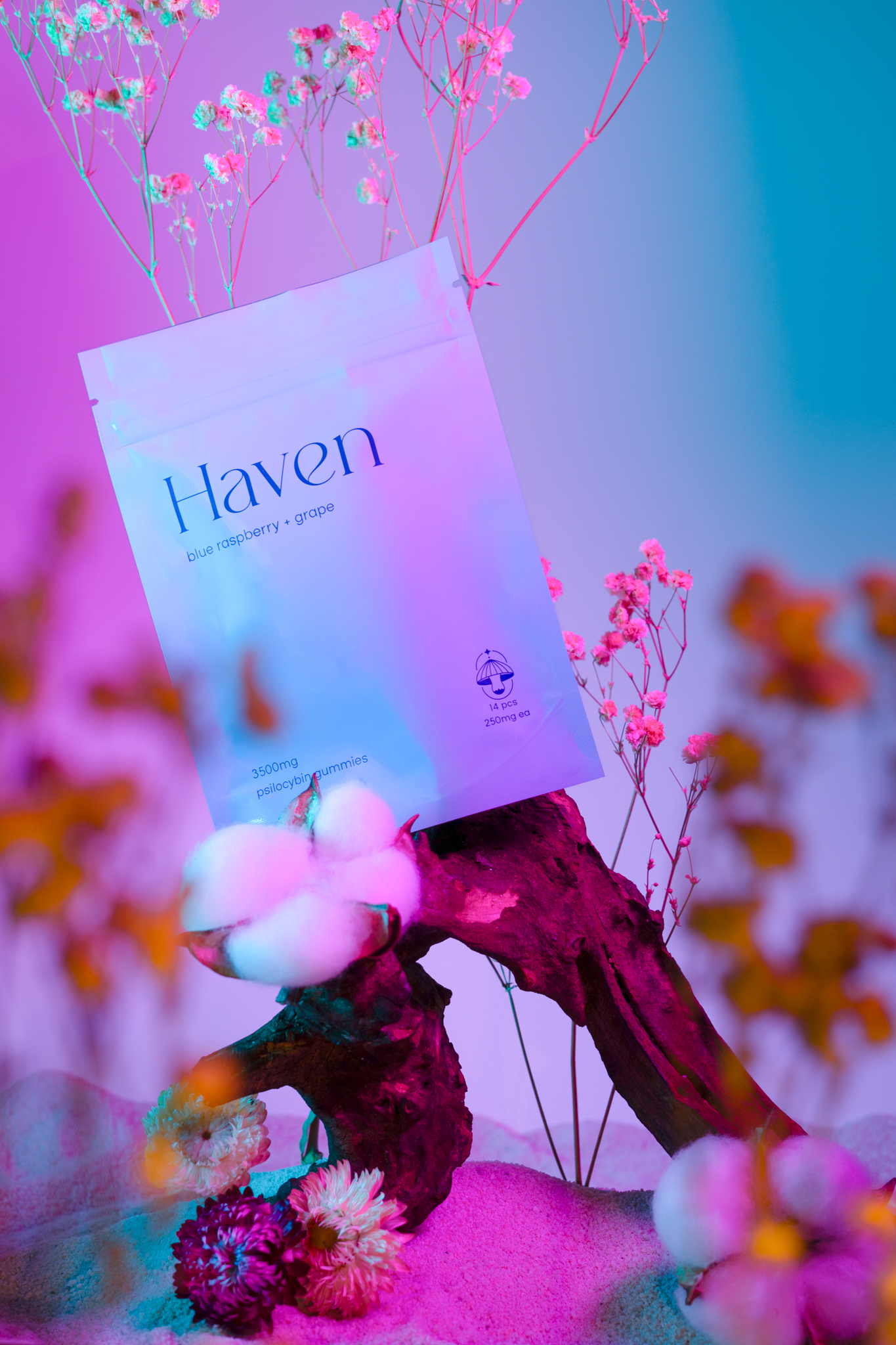 Haven - Psilocybin Gummies - Blue Raspberry & Grape (3500mg) - Image 6