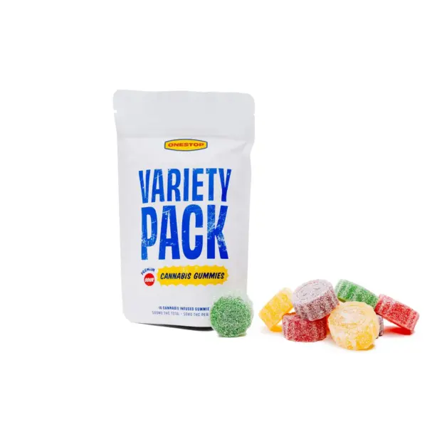 One Stop THC Gummies 500mg - Sour Variety Pack