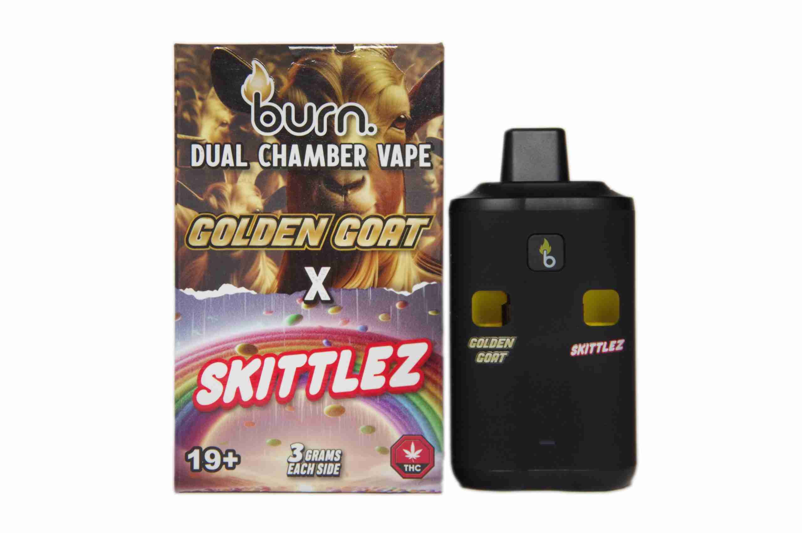 Burn Dual 6g Vape - Golden Goat + Skittlez
