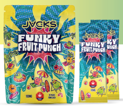 JACKS THC Powder Drink Mix - Funky Fruit Punch 500mg