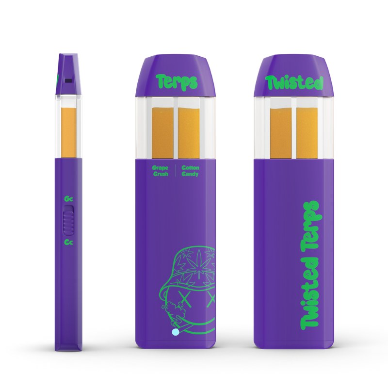Twisted Terps Dual Chamber Vape 2ml - Grape Crush x Cotton Candy
