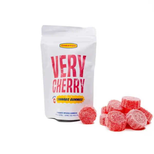 One Stop THC Gummies 500mg - Sour Very Cherry
