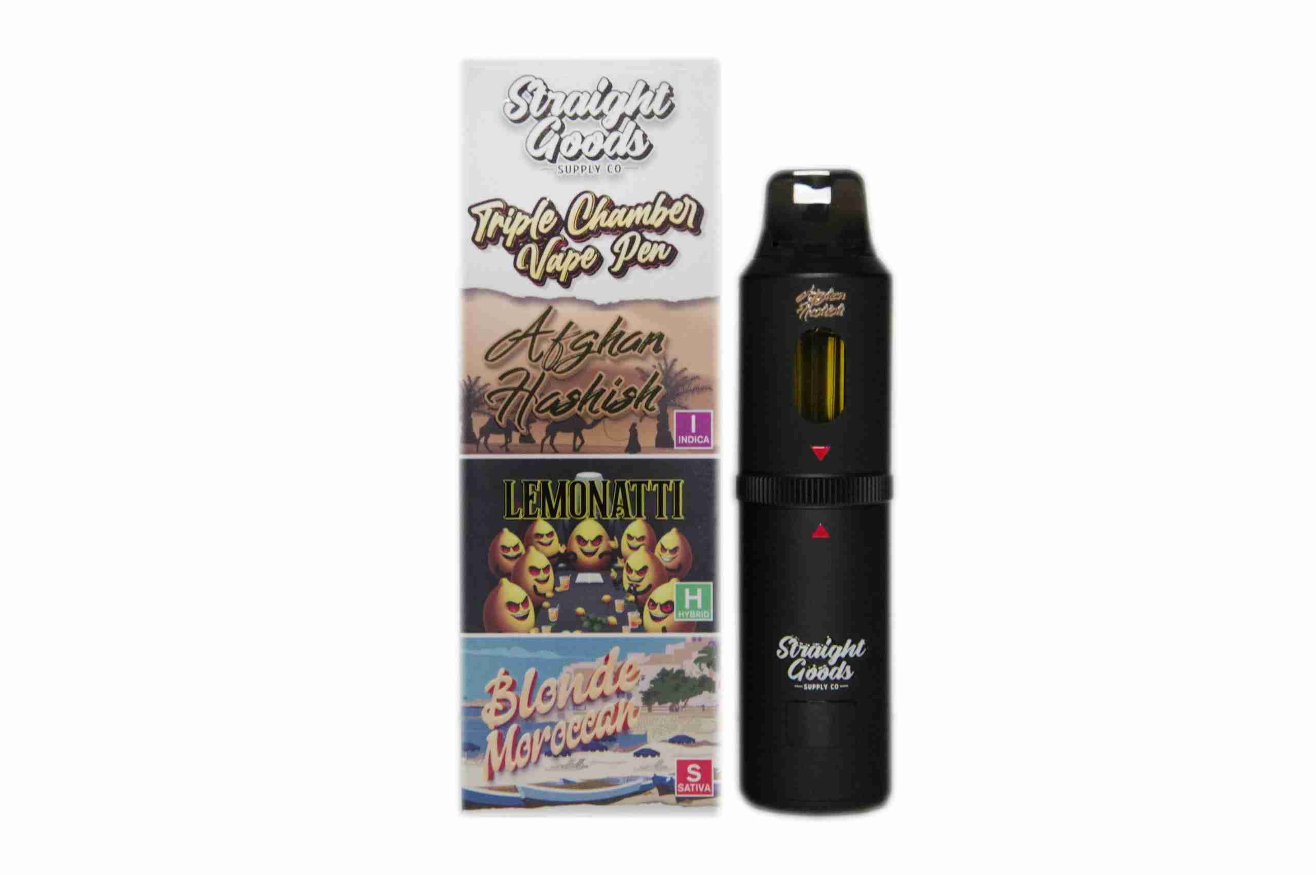 Straight Goods 9g Triple Chamber Vape - Afghan Hashish + Lemonatti + Blonde Moroccan