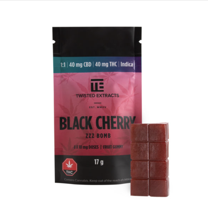 Twisted Extracts - Jelly Bombs 80mg - 1:1 Black Cherry (Indica)