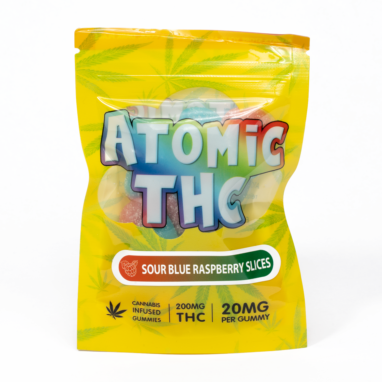 Atomic THC Gummies (200mg) - Sour Blue Raspberries