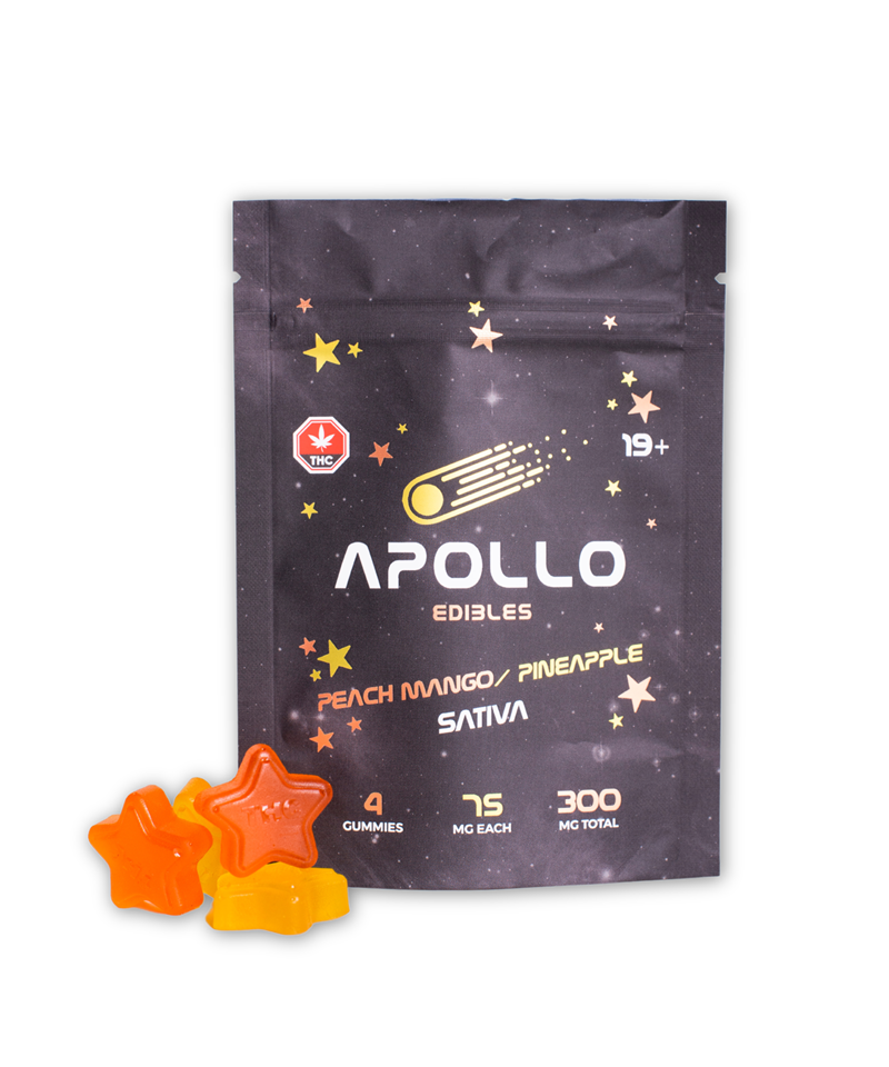 Apollo - Shooting Star Gummies (300mg) - Peach Mango / Pineapple (Sativa)