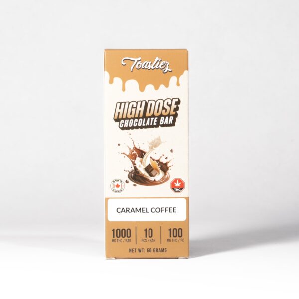 Toastiez High Dose THC Chocolate Bar - Caramel Coffee 1000mg