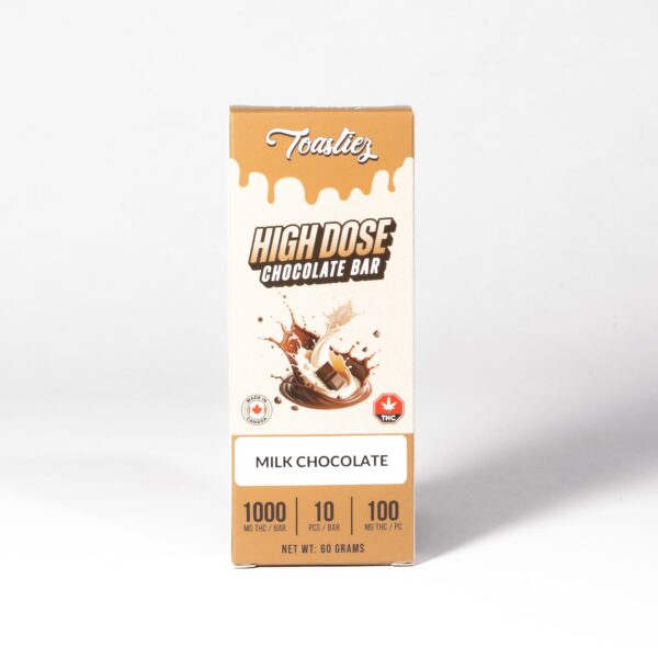Toastiez High Dose THC Chocolate Bar - Milk Chocolate 1000mg
