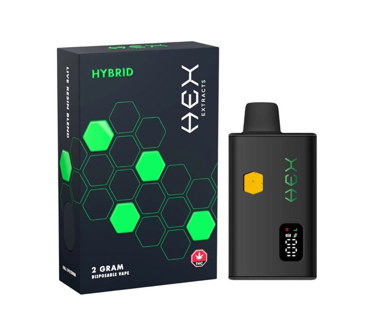 Hex Extracts Live Resin 2g Vape - Banana Runtz (Hybrid)