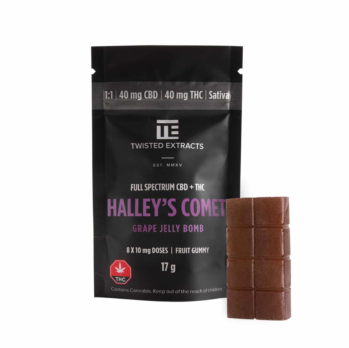 Twisted Extracts - Jelly Bombs 1:1 80mg - Grape Halley's Comet